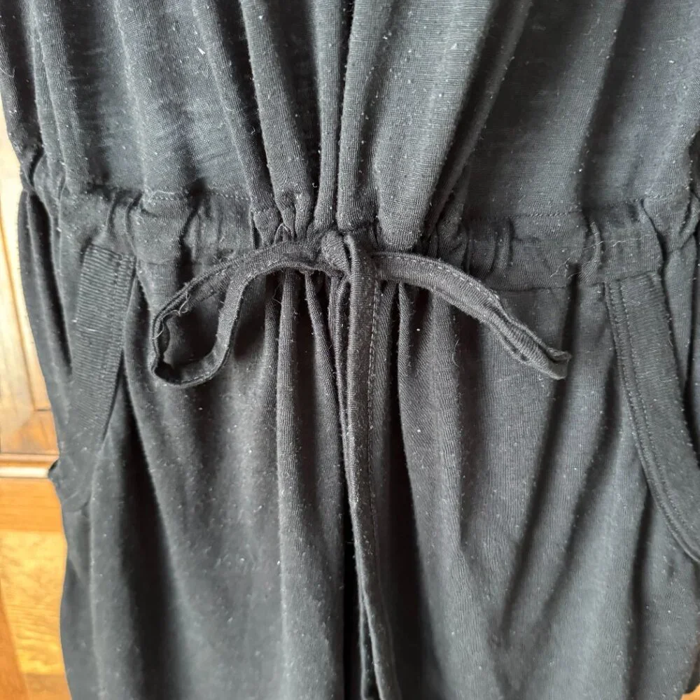 BECCA by Rebecca Virtue Black Deep V Romper Swimsuit Coverup Large